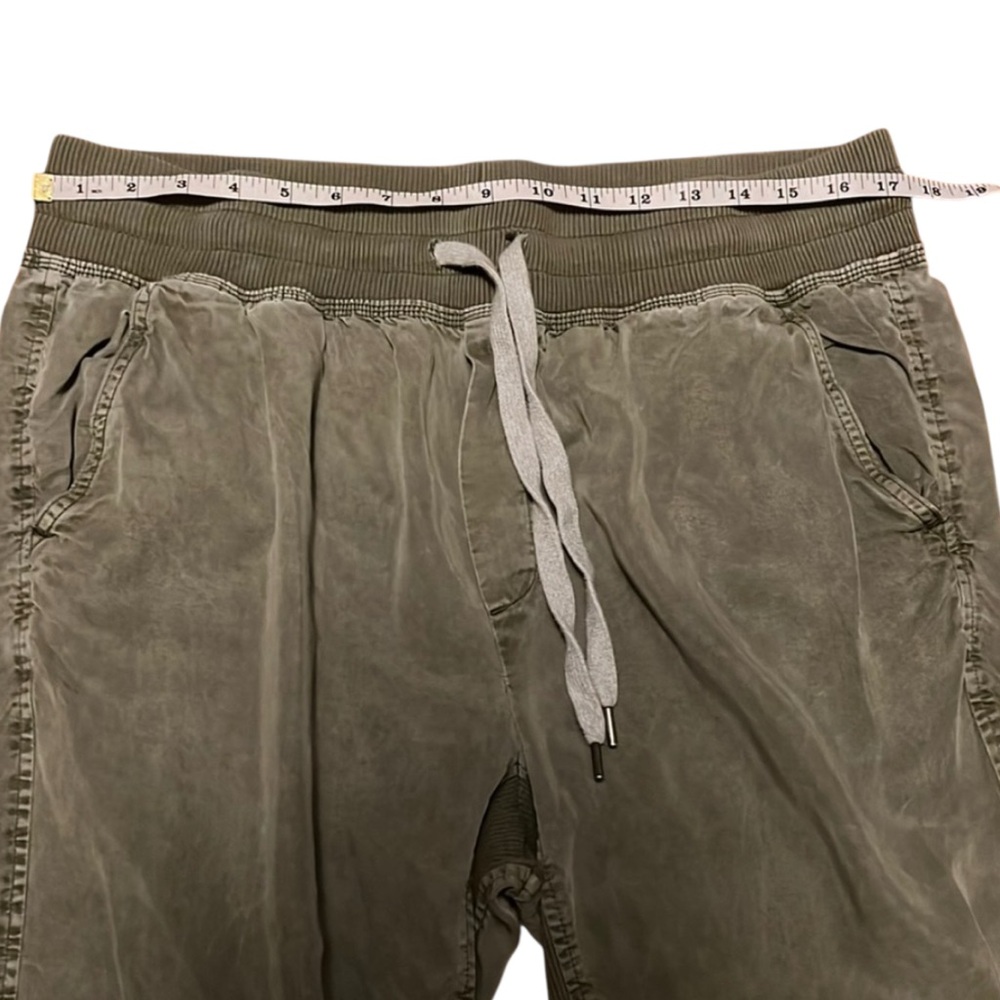 Aerie Womens Large Ribbed Woven Jogger Track Pants Green Lyocell Comfy EUC - Picture 5 of 7